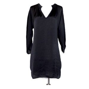 Vertigo Black 3/4 Sleeve Sateen Tunic Top Large